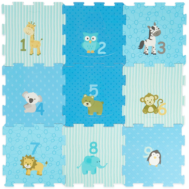 Image of bieco Tappeto puzzle animali blu 18 pezzi.059