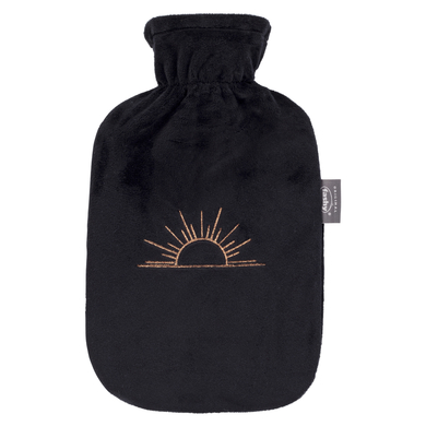 fashy ® Borraccia 2L con rivestimento in pile e ricamo glitter, nero