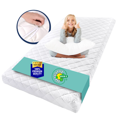 Kids Collective Matelas enfant housse lavable blanc 80x160x10 cm 80x160