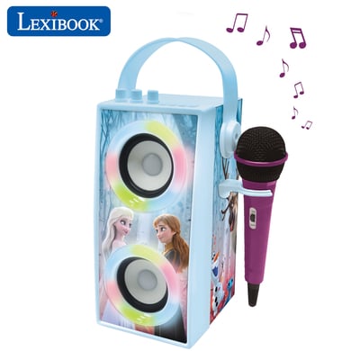 lexibook altavoz portatil bluetooth disney ice queen con microfono y asombrosos efectos de luz