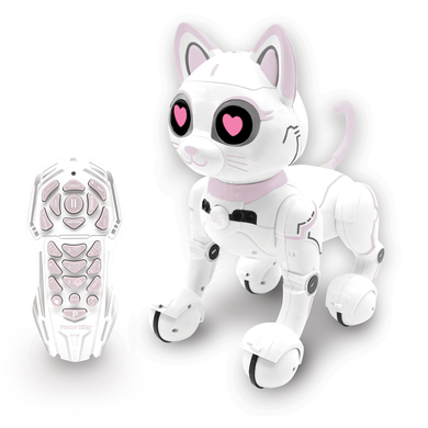 LEXIBOOK Robot télécommandé chat savant Power Kitty programmable sons, blanc