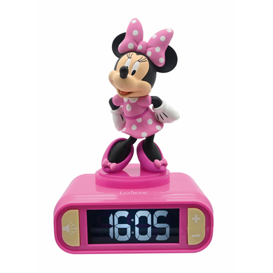 LEXIBOOK Disney Minnie Wecker mit 3D Nachtlicht-Figur und besonderen Klingeltönen RL800MN