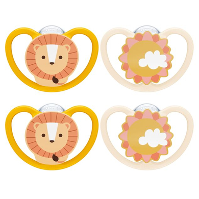 NUK Sucette Space silicone taille 3 lion/soleil lot de 4