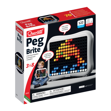 Quercetti Jeu de clous mosaïque lumineuse Peg Brite