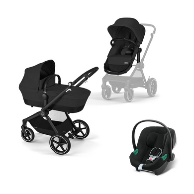cybex GOLD Pack poussette trio combinée 3en1 EOS Lux cosy Aton B2 Black Moon Black