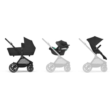 Image of cybex GOLD Passeggino 3 in 1 Eos Lux incl. ovetto Aton B2 nero Moon nero059