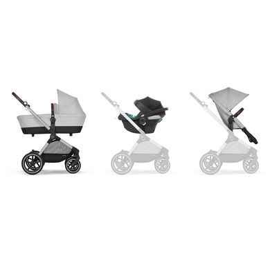 cybex SILVER Poussette trio combinée 3en1 EOS Lux Black Moon Black