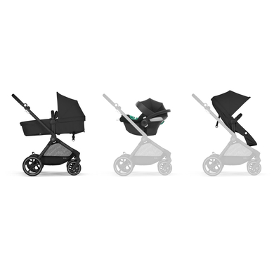 cybex SILVER Poussette trio combinée 3en1 Eos Basic Black Moon Black