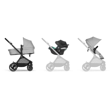 cybex GOLD Kombivagn Eos Basic inklusive babyskydd Aton B2 Black Lava Grey