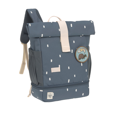 Levně LÄSSIG Mini Rolltop Backpack Happy Print s mid night modrá