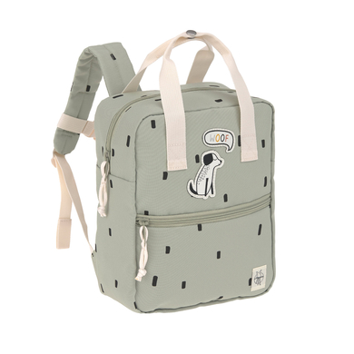 LÄSSIG Mini Square Backpack Happy Print s light olive