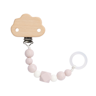 LÄSSIG Catenella ciuccio Holder Legno/Silicone Little Universo Rosa
