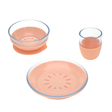 Image of LÄSSIG Set pappa in vetro e silicone apricot059