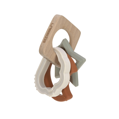 LÄSSIG Anneau de dentition wood/silicone Little Universe