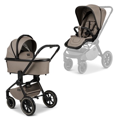 MOON Combi pram Resea Edition+ mud/ black matt