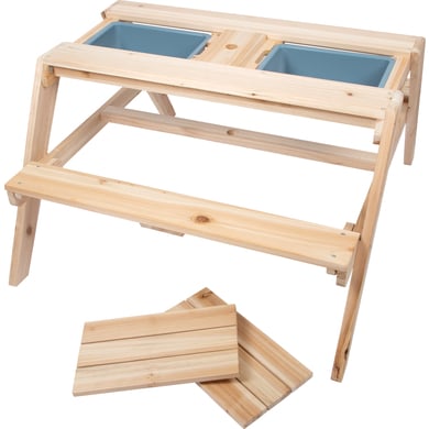 small foot foot® Table de pique-nique enfant jeux d'eau/sable bois