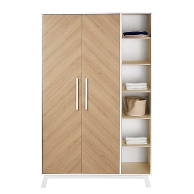 Schardt Armoire enfant 2 portes Fishbone Vicenza Oak bois blanc