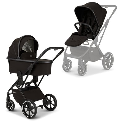 MOON Poussette duo combinée 2en1 PIU black/black matt