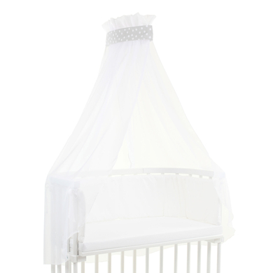 babybay® Ciel pour lit cododo piqué bande tous modèles gris nacré pois blanc