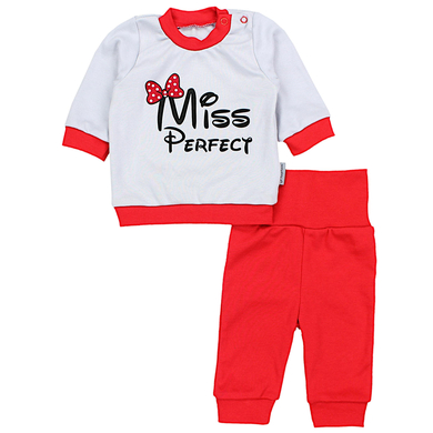 TupTam Baby Mädchen Langarmshirt Babyhose Outfit 2teilig grau/rot