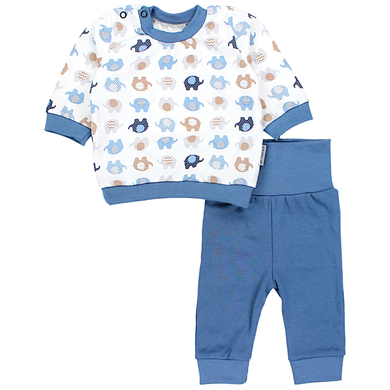 TupTam Baby Jungen Langarmshirt Babyhose Outfit 2teilig blau/weiß