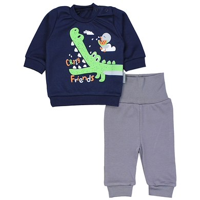 TupTam Baby Jungen Langarmshirt Babyhose Outfit 2teilig grün/blau