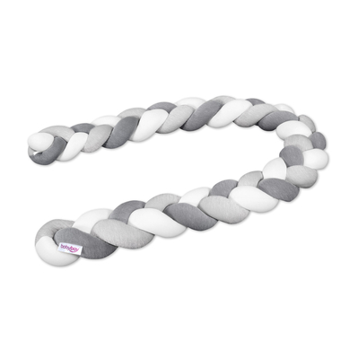 Image of babybay® nest snake intrecciato per culle avorio/grigio chiaro screziato/grigio scuro screziato059