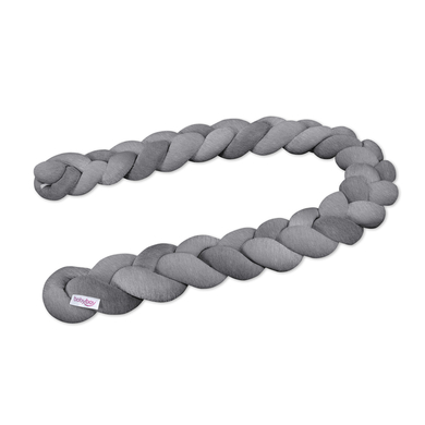 babybay® Tour de lit traversin enfant tressé tous modèles mélange gris foncé 180 cm