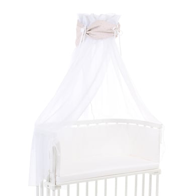 Cotton babybay luifel Organic Royal met strik geschikt voor alle modellen beige glitter stippen goud