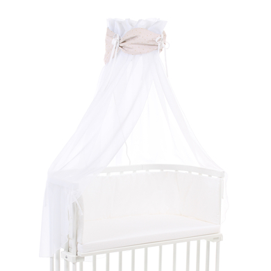 babybay® Ciel pour lit cododo coton bio Royal noeud tous modèles beige paillettes dorées