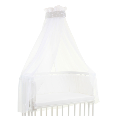 babybay® Ciel pour lit cododo piqué bande tous modèles gris nacré étoiles blanches