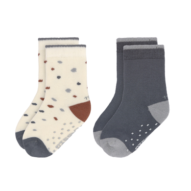 LÄSSIG Chaussettes antidérapantes pour enfants, pack de 2, Tiny Farmer Blue