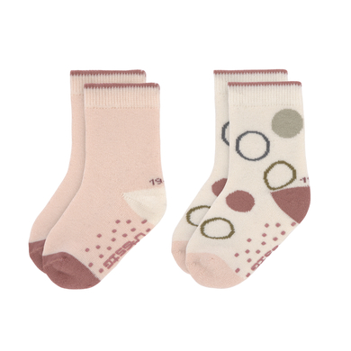 LÄSSIG Chaussettes antidérapantes pour enfants, paquet de 2, rose