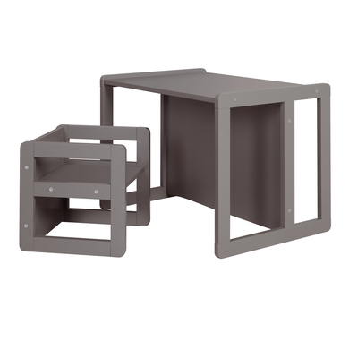 roba Ensemble table enfant modulable siège 3en1 bois anthracite