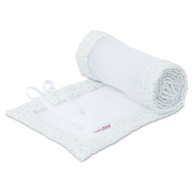 babybay® Tour de lit cododo mesh Maxi, Boxspring, Comfort blanc étoiles paillettes menthe 168 cm