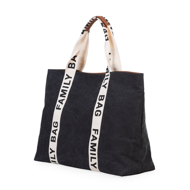 Image of CHILDHOME Borsa fasciatoio Borsa famiglia Signature Canvas Nero059