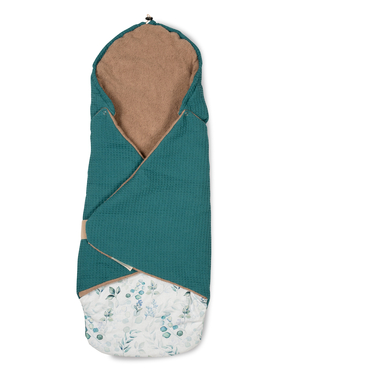 ULLENBOOM Couverture bébé enveloppante eucalyptus-pétrole 98x98 cm