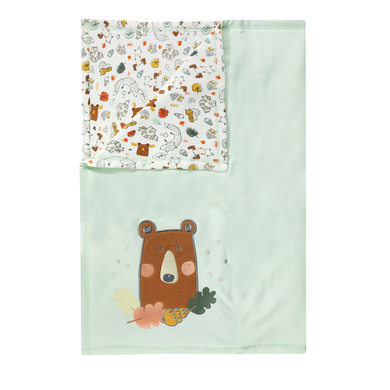 Image of JACKY FOREST FRIENDS allover Coperta verde chiaro stampata059