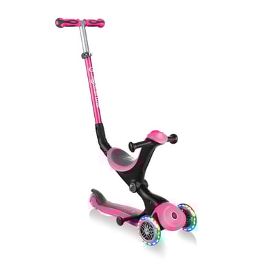 GLOBBER Monopattino GO-UP DELUXE LIGHTS rosa, con ruote illuminate