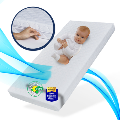 Image of Kids Collective Materasso lettino neonato SMART 60 x 120 cm sfoderabile bianco059