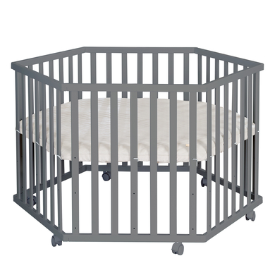 roba Parc bébé hexagonal Luxe anthracite Greyish piqué 103x118 cm