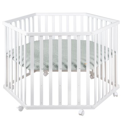 Image of roba Style Playpen a 6 spigoli bianco brinato Verde059