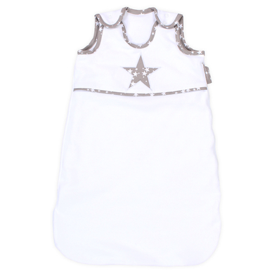 babybay Gigoteuse coton bio blanc application étoile taupe étoiles blanches TOG