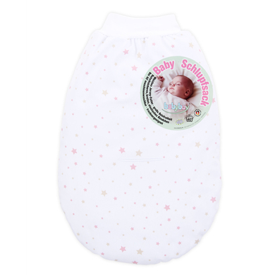 Image of babybay Sacco nanna Cotton organico con fessura per cintura bianco misto stella sand/berry059