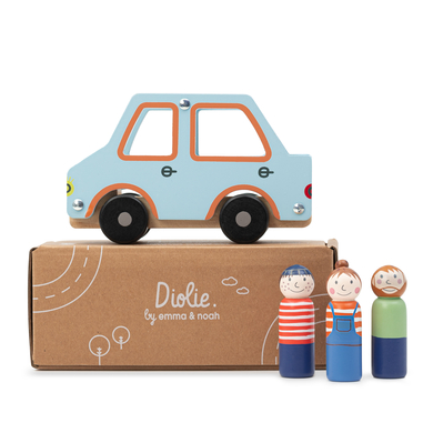 Image of emma & noah auto di famiglia giocattolo in legno