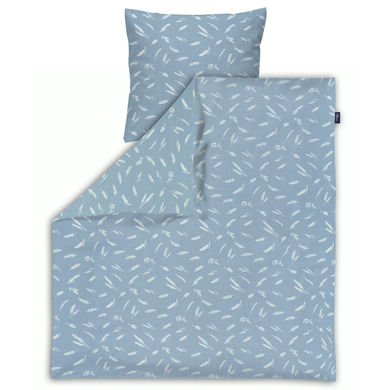 Alvi® Parure de lit enfant Standard Earth bleu 80x80 cm