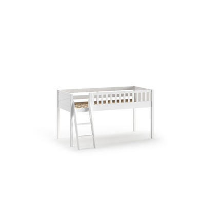 VIPACK Lit mezzanine enfant SCOTT échelle bois blanc 90x200 cm