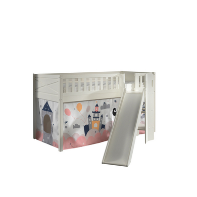 VIPACK Lit mezzanine enfant rideau SCOTT Princess Sophie blanc 90x200 cm