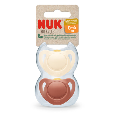 NUK Schnuller For Nature Latex 0-6 Monate rot / creme 2er-Pack