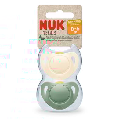 NUK Sucettes For Nature latex 0-6 mois vert/crème lot de 2
